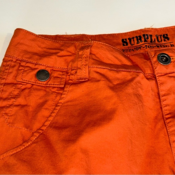 2/$30 SURPLUS Men's Orange Cargo Shorts Size 32 - Picture 4 of 10
